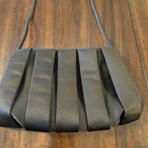 La Regale black satin evening bag